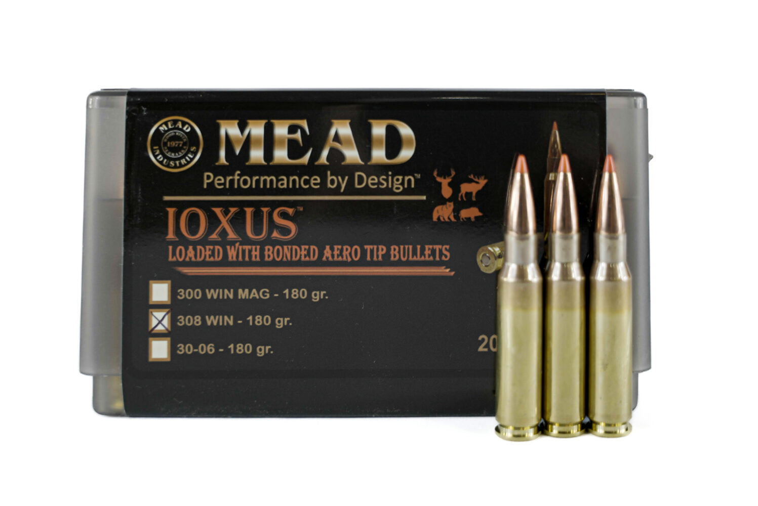 Mead 308 WIN 180gr Bonded AERO TIP Hunting Ammunition Mead Industries