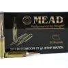 MADE in the USA! Mead 22 Creedmoor 77gr BTHP Match! 20 Rounds, New brass!