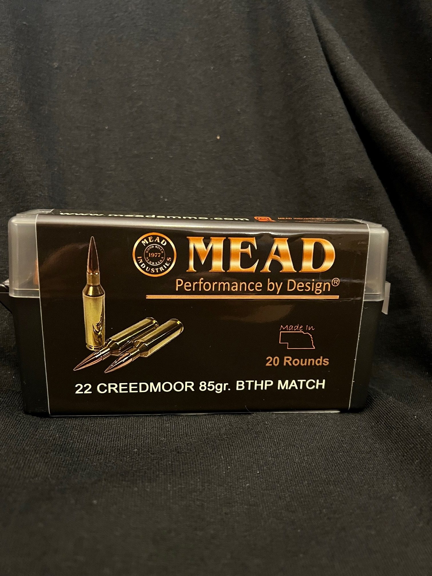 Mead 22 Creedmoor 85gr Bthp Match 20 Rounds New Brass Mead Industries Inc 