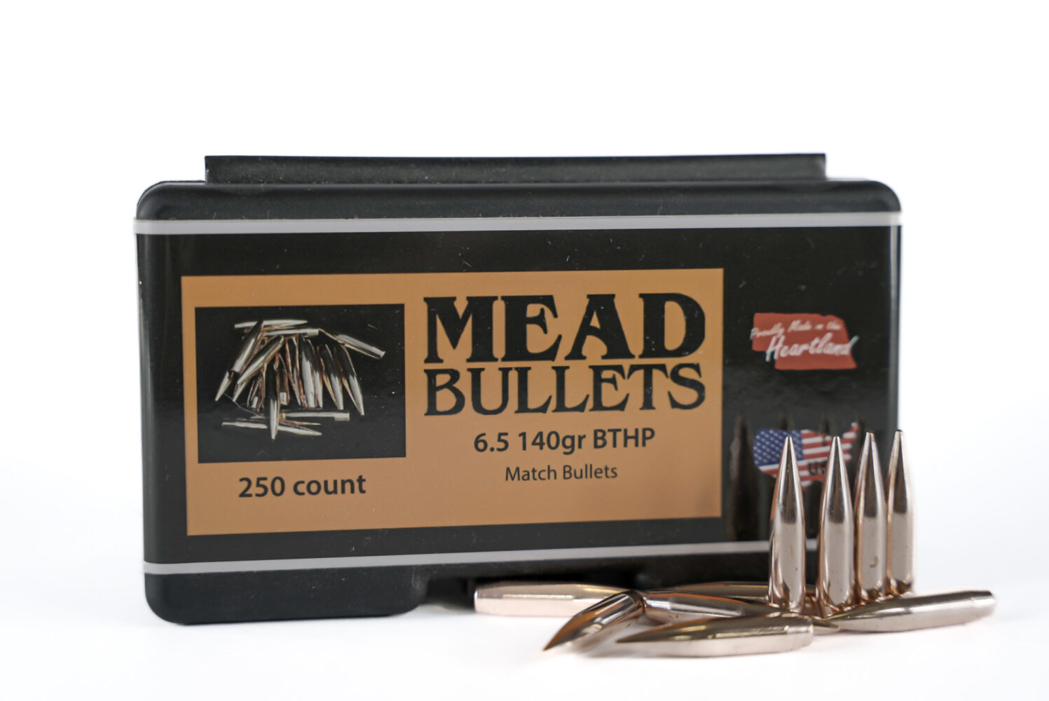Mead 6.5mm, .264 Dia. 140gr BTHP Match Bullets! 250 Per Box! Mead