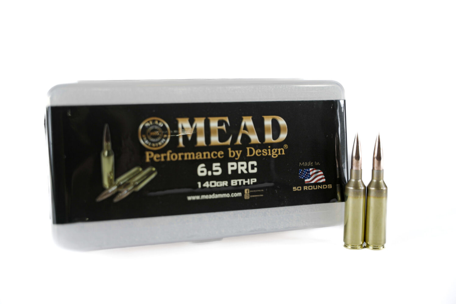 Made In The Usa Mead 65 Prc 140gr Bthp Match Ammunition 50 Rounds Comes In A Free Ammo Box 