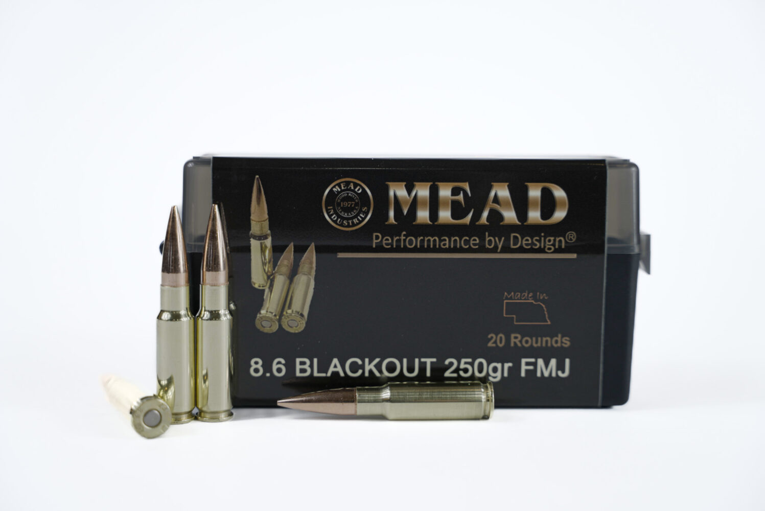 MADE IN USA!! Mead 8.6 BLACKOUT 250gr FMJ! Subsonic! 20 Rounds! New