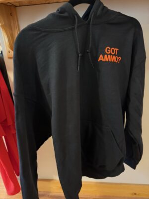 MEAD GOT AMMO? FRONT-TATTERED FLAG BACK BLACK HOODIE