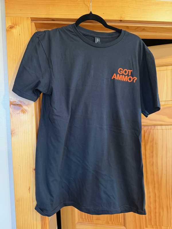 MEAD GOT AMMO? FRONT - TATTERED FLAG BACK-BLACK T-SHIRT